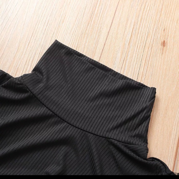 ✨SEQUIN MESH SLEEVES BLACK MOCK NECK KNIT TOP-NEW - Picture 6 of 10